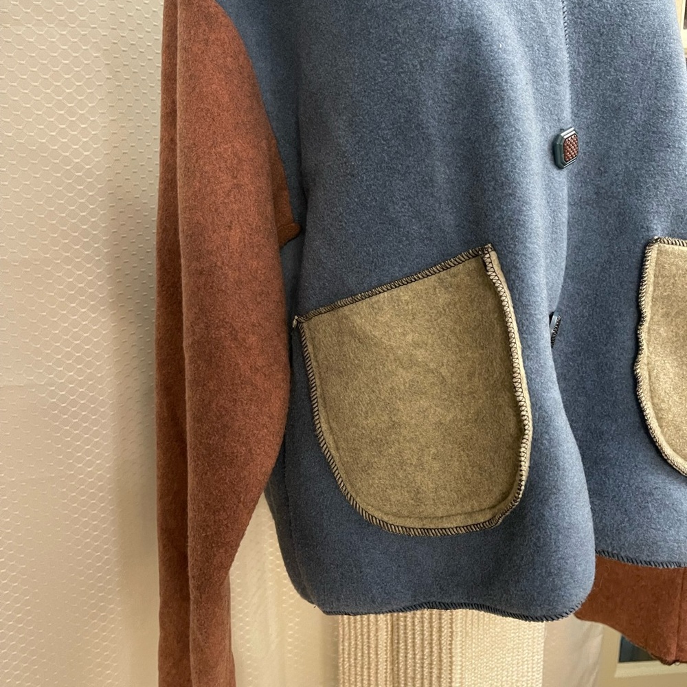 SOLD- NOT AVAILABLE 
By Design purchased at Nordstroms. So soft patchwork jacket - Picture 5 of 10